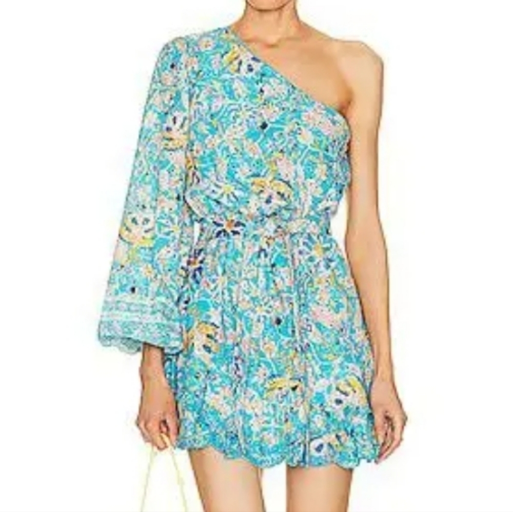 HEMANT AND NANDITA Lyna Short Dress in Teal  Size XS